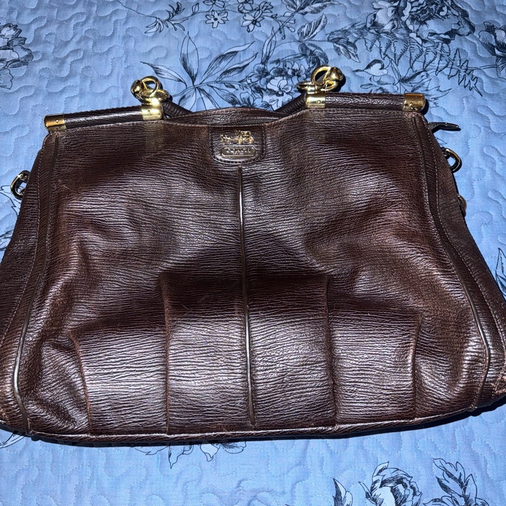 Coach Madison Brown Leather Satchel Crossbody